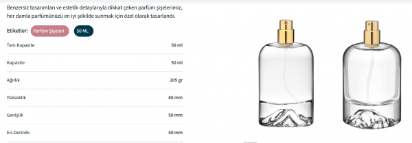 Mount II 50.ml erbatur marka parfüm şişesi